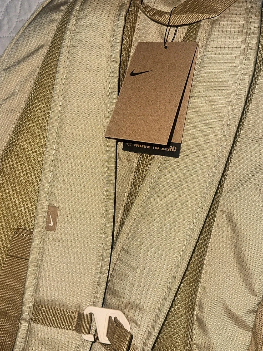 Nike Beige Backpack with White Logo